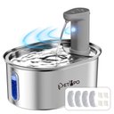 Petlipo Cordless Stainless Steel Cat Water Fountain, 3.2-l