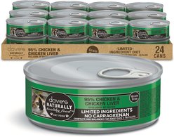 Dave's Pet Food 95% Chicken & Chicken Liver Pate Limited Ingredient Grain-Free Canned Wet Cat Food, 5.5-oz, case of 24