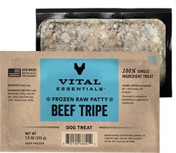 Vital Essentials Frozen Raw Patties Grain-Free Beef Tripe Dog Treat, 4.7-lb box slide 1 of 9