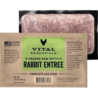 Vital Essentials Vital Essentials Frozen Raw Patties Grain-Free Rabbit Entree Dog Food, 4.7-lb box