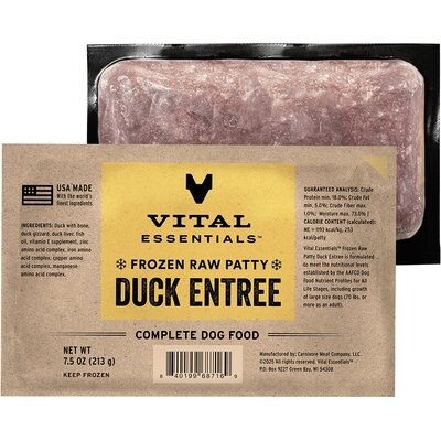 Vital Essentials Vital Essentials Frozen Raw Patties Grain-Free Duck Entree Dog Food, 9.4-lb bundle