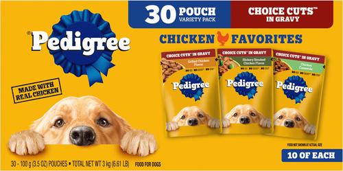Show full view: Pedigree Choice Cuts in Gravy Variety Pack Adult Wet Dog Food, 3.5-oz pouch, case of 30 slide 3 of 11