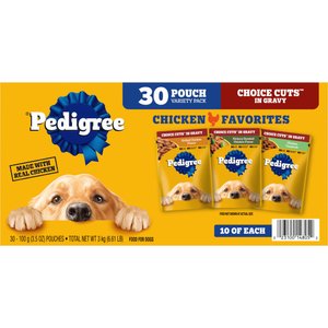 Pedigree Choice Cuts in Gravy Variety Pack Adult Wet Dog Food, 3.5-oz pouch, case of 30