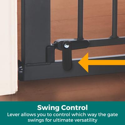 Show full view: MyPet Wide Deco EasyPass Pet Gate, 30" High - Graphite slide 9 of 11