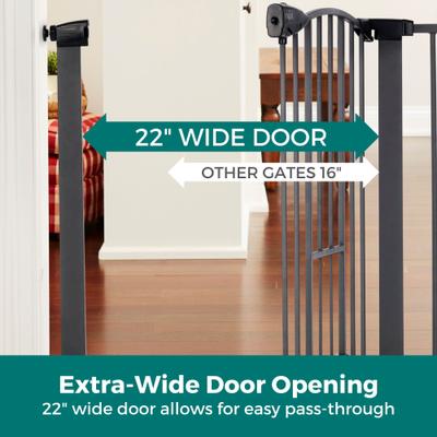 Show full view: MyPet Wide Deco EasyPass Pet Gate, 30" High - Graphite slide 5 of 11