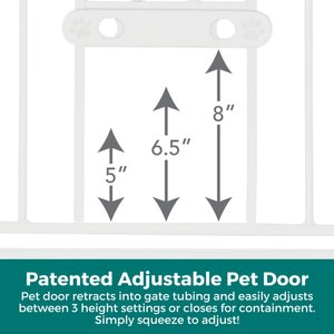 MyPet Extra Tall & Wide Walk Thru Easypass Cat & Dog Gate, White