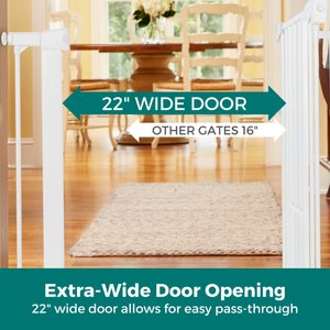 MyPet Extra Tall & Wide Walk Thru Easypass Cat & Dog Gate, White