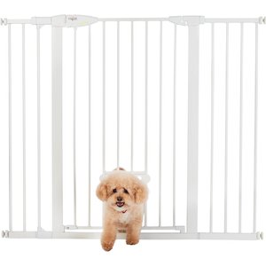 MyPet Extra Tall & Wide Walk Thru Easypass Cat & Dog Gate, White