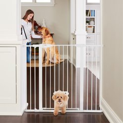MyPet Extra Tall & Wide Walk Thru Easypass Cat & Dog Gate, White