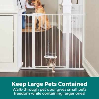 Show full view: MyPet Extra Tall & Wide Walk Thru Easypass Cat & Dog Gate, White slide 3 of 11
