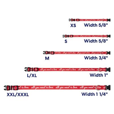 Show full view: Frisco Valentine's All You Need Is Love Dog Collar, L/XL: 18 to 26-in neck, 1-in wide slide 5 of 9