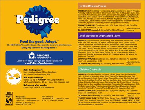 Show full view: Pedigree Choice Cuts in Gravy Variety Pack Adult Wet Dog Food, 3.5-oz pouch, case of 18 slide 3 of 11