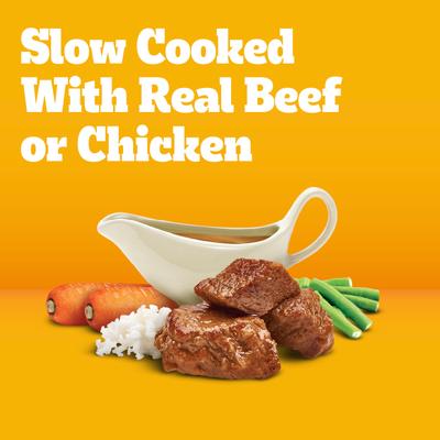 Show full view: Pedigree Choice Cuts in Gravy Prime Rib, Rice & Vegetable Flavor & Roasted Chicken Adult Canned Wet Dog Food Variety Pack, 13.2-oz, case of 12 slide 5 of 12