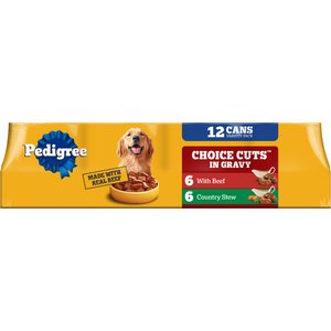 Pedigree Choice Cuts In Gravy Beef & Country Stew Adult Canned Wet Dog Food Variety Pack, 13.2-oz can, case of 12