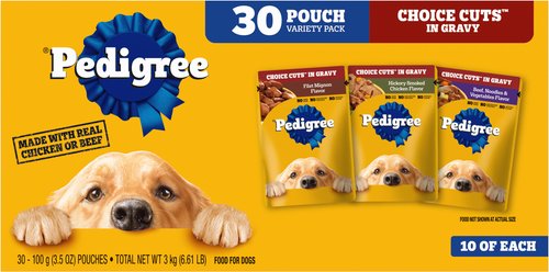 Pedigree Choice Cuts in Gravy Filet Mignon, Hickory Chicken & Beef Noodles Variety Pack Adult Wet Dog Fo...