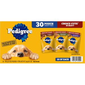 Pedigree Choice Cuts in Gravy Variety Pack Adult Wet Dog Food, 3.5-oz pouch, case of 30