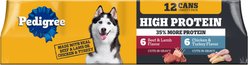Pedigree High Protein Beef & Lamb Flavor in Gravy & Chicken & Turkey Flavor in Gravy Variety Pack Adult Canned Wet Dog Food, 13.2-oz can, case of 12