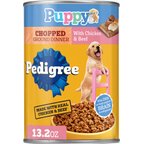 Pedigree Chopped Ground Dinner with Chicken & Beef Puppy Canned Wet Dog Food, 13.2-oz, case of 12