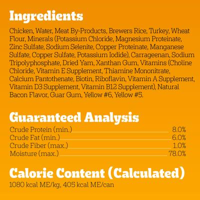 Show full view: Pedigree Chopped Ground Dinner Turkey & Bacon Flavor Adult Canned Wet Dog Food, 13.2-oz, case of 12 slide 7 of 12
