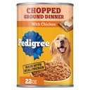 Pedigree Chopped Ground Dinner with Chicken Adult Canned Wet Dog Food, 22-oz, case of 12