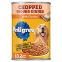 Pedigree Chopped Ground Dinner with Chicken Adult Canned Wet Dog Food, 13.2-oz, case of 12