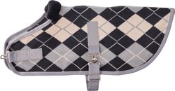 Pet Passion Preston II The Polar Fleece Dog Coat, Gray Argyle, Large