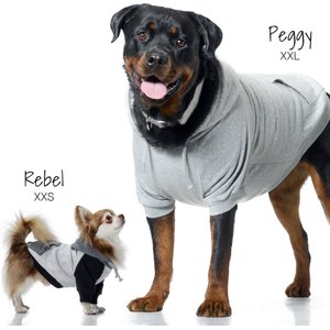 Pet Passion Rocky II Extra Comfy Plaid Dog Hoodie, Gray Chesterfield, X-Small