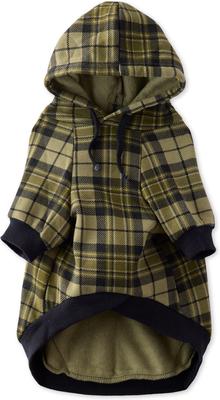 Show full view: Pet Passion Rocky II Extra Comfy Plaid Dog Hoodie, Olive Chesterfield, Medium slide 3 of 8