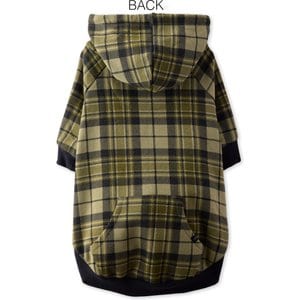Pet Passion Rocky II Extra Comfy Plaid Dog Hoodie, Olive Chesterfield, Medium