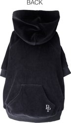 Pet Passion Cooper II - The Velour Solid Dog Hoodie, Black, Medium slide 2 of 8