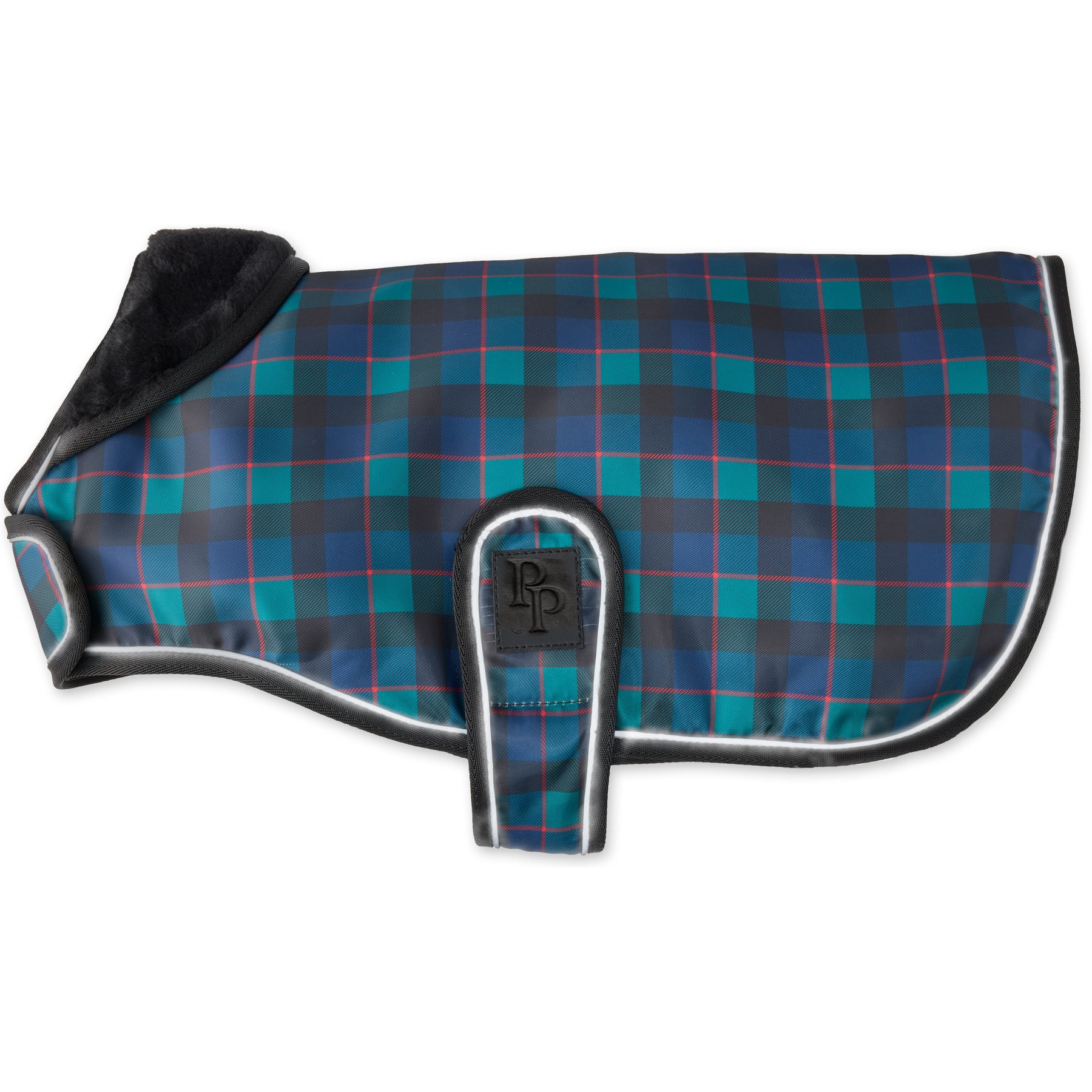 Pet Passion Breeze II The Windbreaker Watch Plaid Waterproof Dog Coat, Black, Small