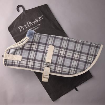 Show full view: Pet Passion Preston II The Polar Fleece Dog Coat, Gray Chesterfield, Medium slide 7 of 9