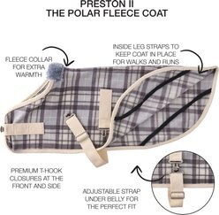 Pet Passion Preston II The Polar Fleece Dog Coat, Gray Chesterfield, Large slide 2 of 8