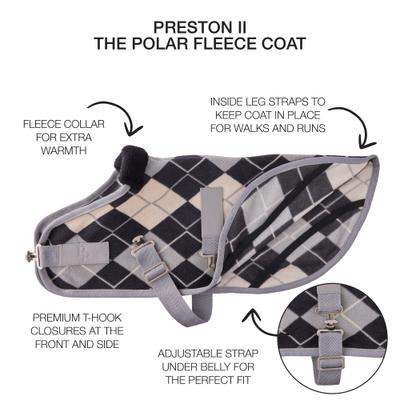 Show full view: Pet Passion Preston II The Polar Fleece Dog Coat, Gray Argyle, Large slide 5 of 10