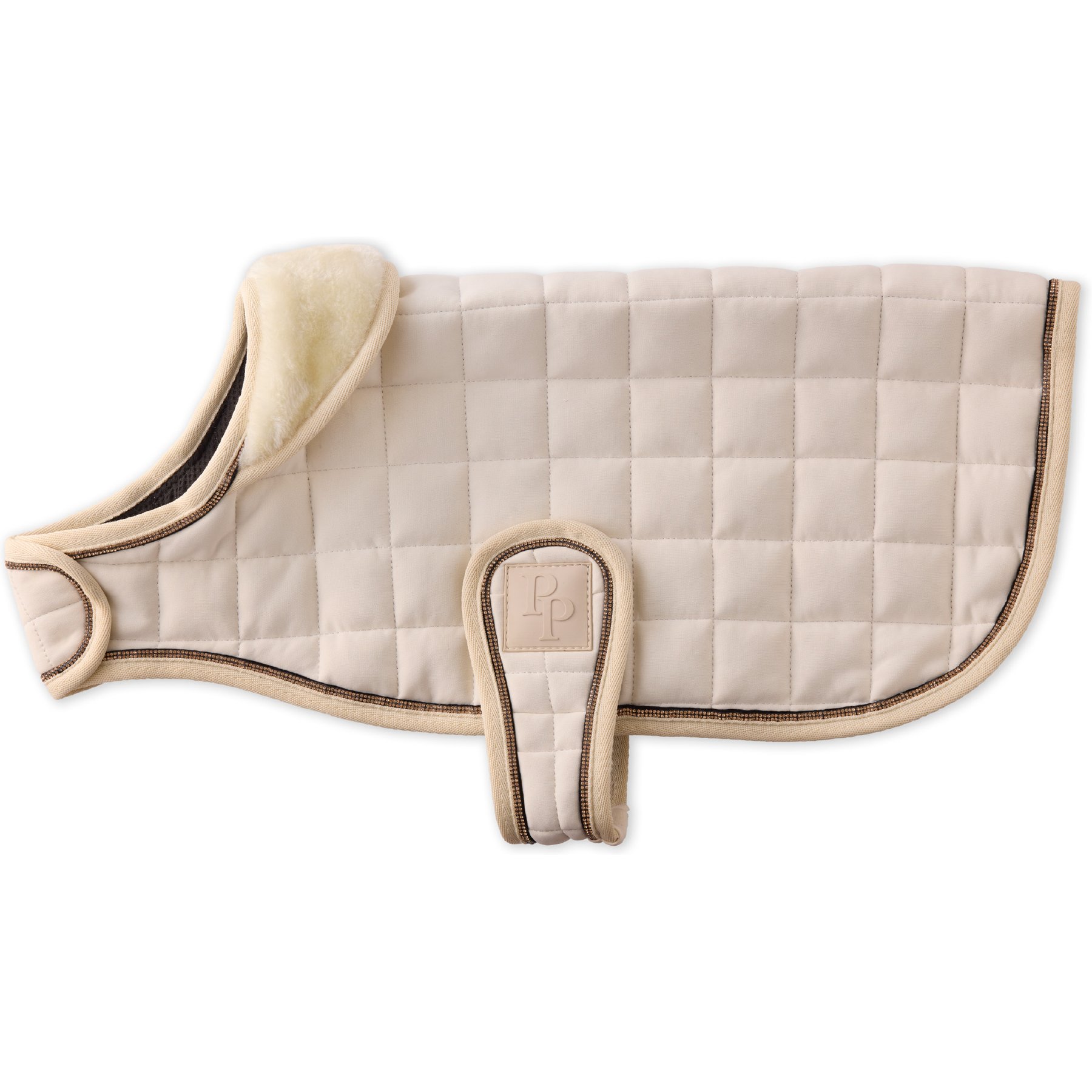 Pet Passion Roxy The Crystal Bling Dog Coat, Alabaster, XX-Large