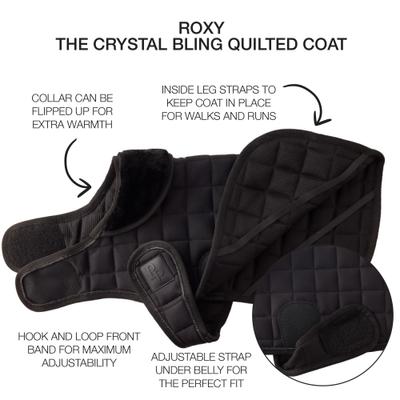 Show full view: Pet Passion Roxy The Crystal Bling Dog Coat, Black, XX-Small slide 2 of 10