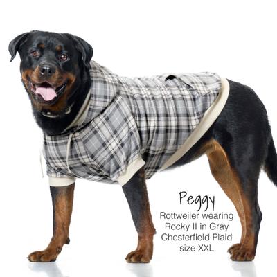 Show full view: Pet Passion Rocky II Extra Comfy Plaid Dog Hoodie, Gray Chesterfield, XX-Large slide 5 of 8