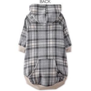 Pet Passion Rocky II Extra Comfy Plaid Dog Hoodie, Gray Chesterfield, X-Small