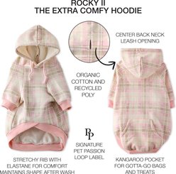 Pet Passion Rocky II Extra Comfy Plaid Dog Hoodie, Pink Chesterfield, Medium slide 2 of 7