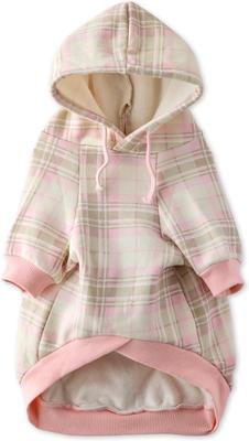 Show full view: Pet Passion Rocky II Extra Comfy Plaid Dog Hoodie, Pink Chesterfield, Large slide 3 of 8