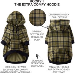 Pet Passion Rocky II Extra Comfy Plaid Dog Hoodie, Olive Chesterfield, X-Small slide 2 of 7