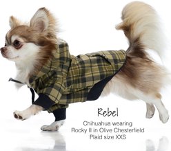Pet Passion Rocky II Extra Comfy Plaid Dog Hoodie, Olive Chesterfield, X-Large slide 2 of 7