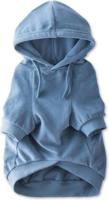 Show full view: Pet Passion Cooper II - The Velour Solid Dog Hoodie, Faded Denim, Medium slide 4 of 11