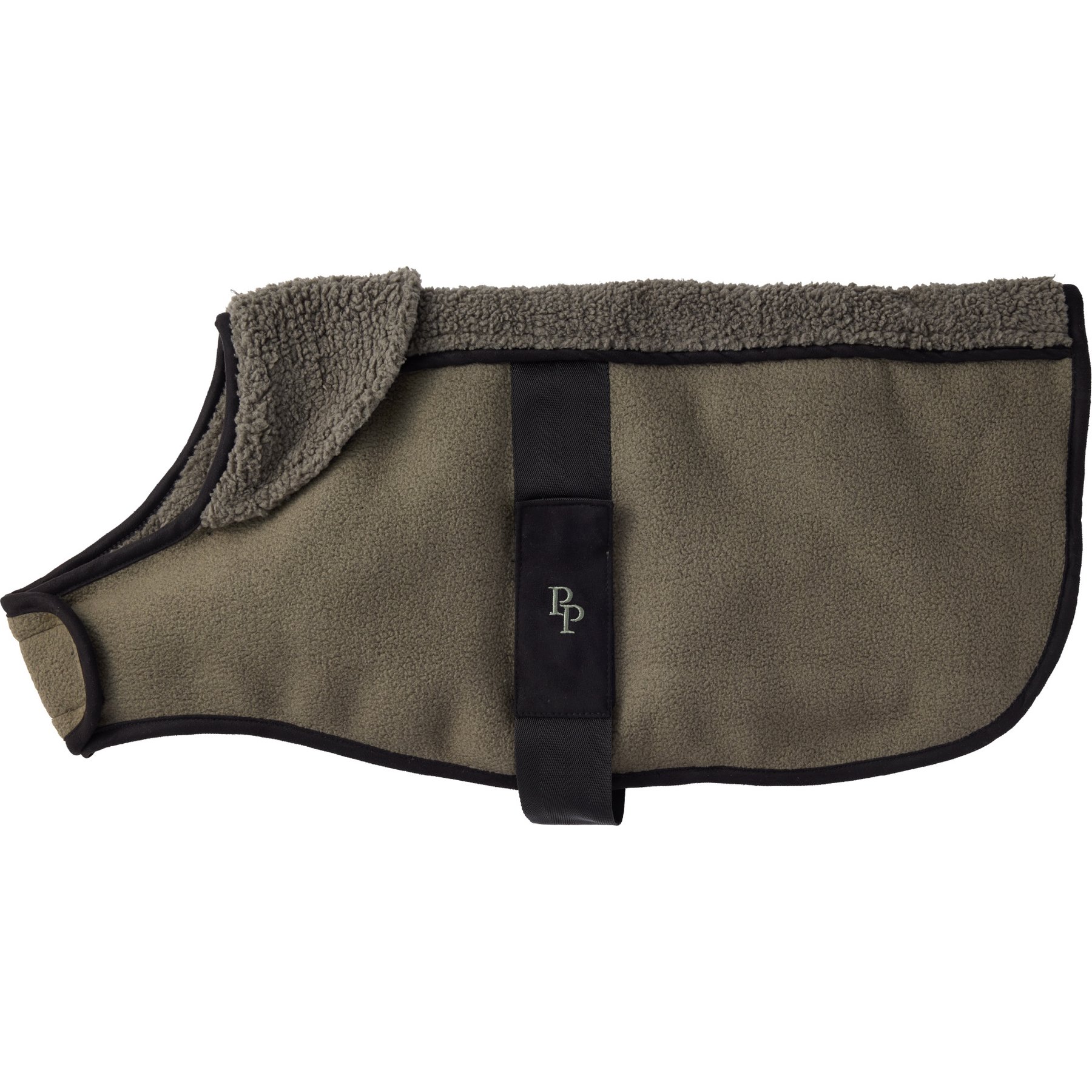 Pet Passion Aspen The Cozy Sherpa Vegan Shearling Dog Coat, Olive, Medium