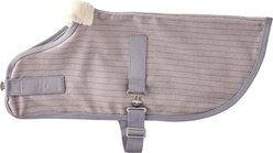 Pet Passion Preston II The Polar Fleece Dog Coat, Dove Gray Herringbone, Large