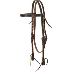 Weaver Equine Turquoise Cross Skirting Leather Horse Browband Headstall, Dark Oiled