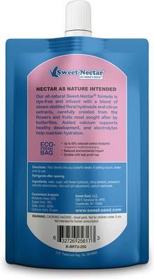Show full view: Sweet-Nectar Ready To Use Butterfly Food, Clear, 8.5-fl oz bag slide 2 of 9