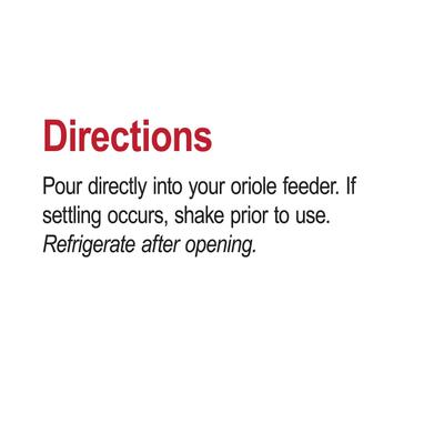 Show full view: Sweet-Nectar Ready To Use Oriole Food, Clear, 25.3-fl oz bottle slide 6 of 8