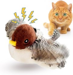 Vila Flapping Sand Piper Chirping Ferret Toy, 4-in