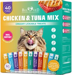 Beloved Pets Chicken & Tuna Mix Dual Support Creamy Lickable Cat Treats, 40 count